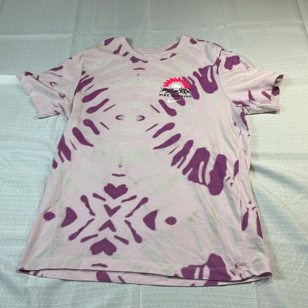 Nike Running Festival Dri-FIT Tie Dye Pink Purple Short Sleeve T-Shirt M